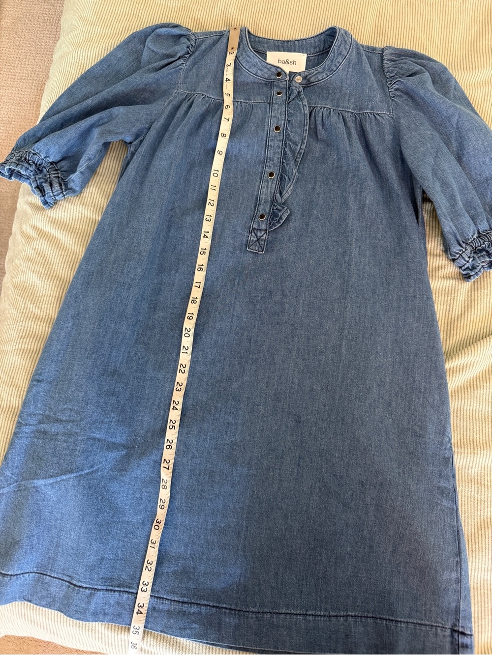 ba&sh denim puff-sleeve dress - Picture 4 of 9